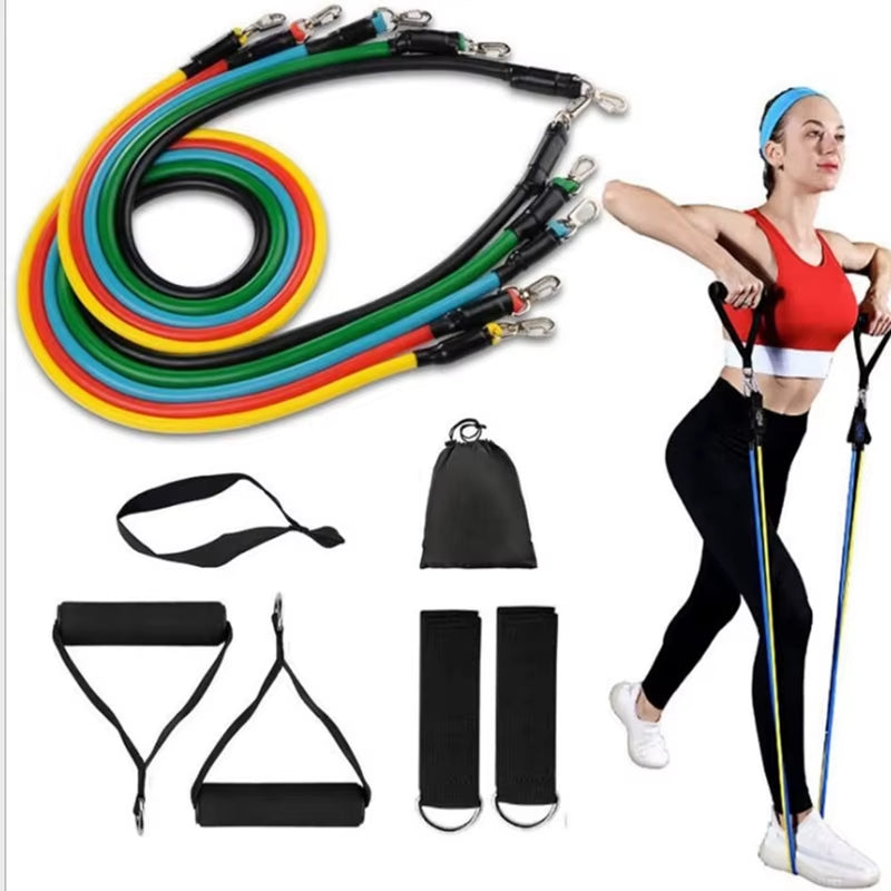 11 Pcs Resistance Bands Set Yoga Elastic Rubber Fitness Band Training Workout Exercise Pull Rope Gym Equipment for Home Expander