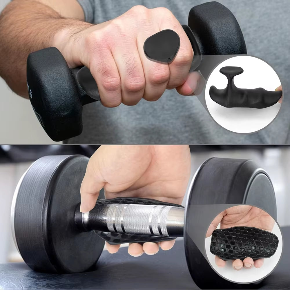 Anti-Slip Grips for Weight Lifting Pull-Ups Gym Training Unisex Ergonomic Rubber Hand Protector Strengthener Handle Gloves