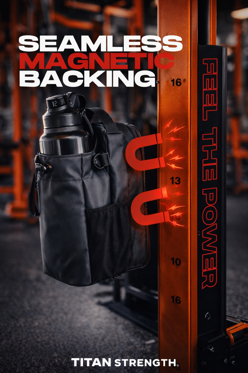 Magnetic Gym Bag Large Capacity Magnetic Carrier Bag with Phone Pocket Portable Gym Water Bottle Pouch Gym Accessories Organizer